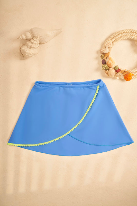 Pompom Skirt Dull Blue