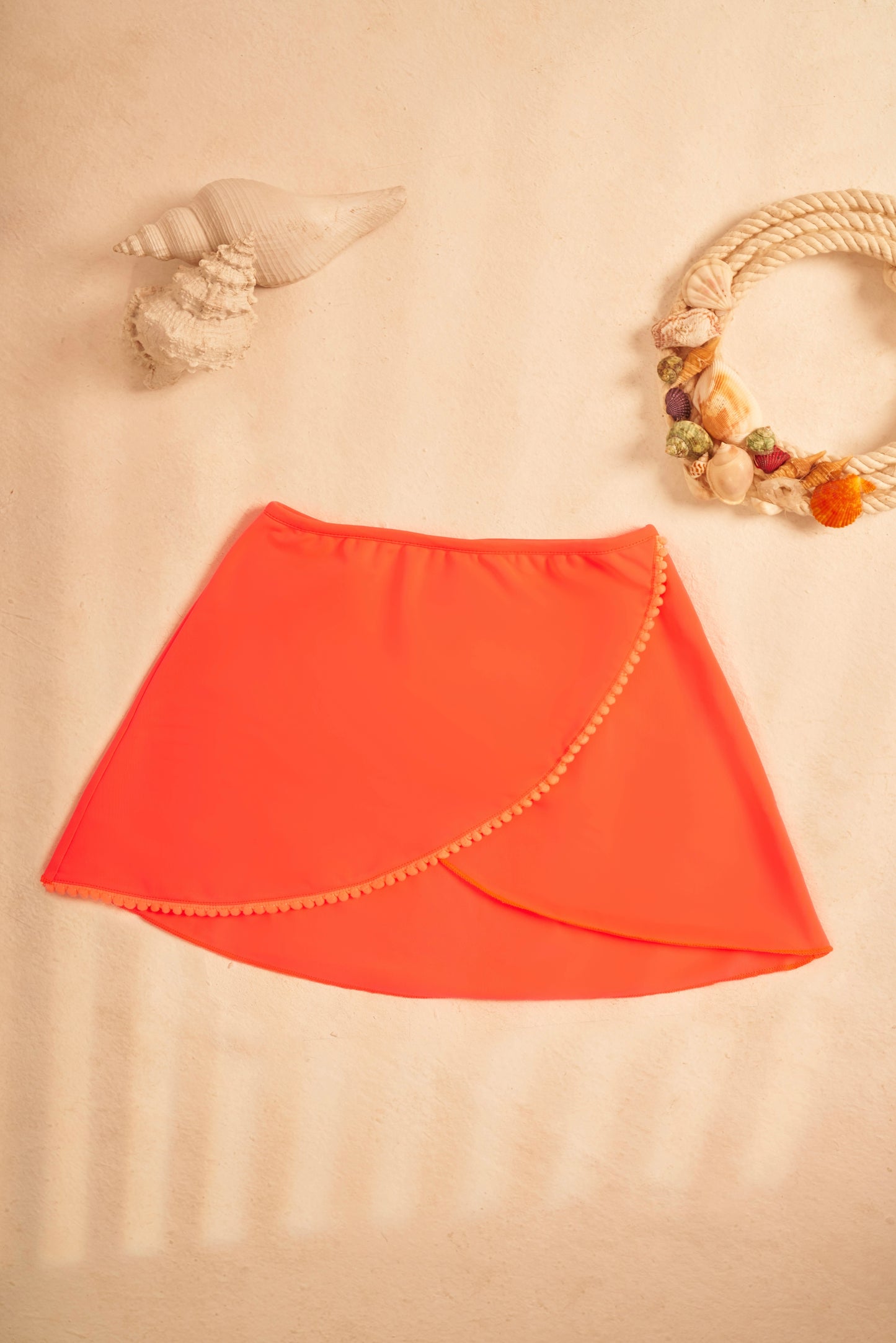 Pompom skirt phosphoric Coral